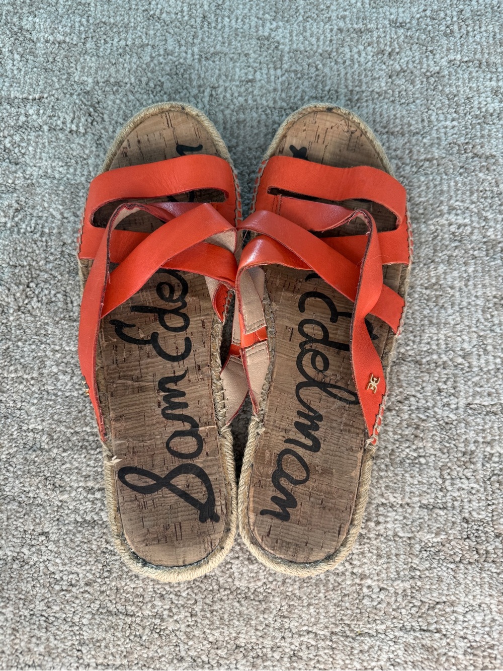 Sam Edelman Averie crisscross espadrille slide sandals with a cork footbed